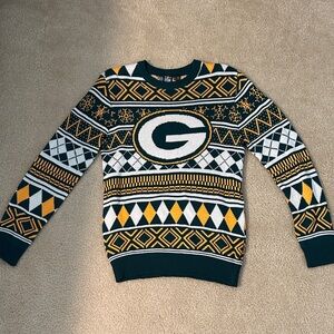 NFL Green Bay Packers Green, Gold & White holiday sweater